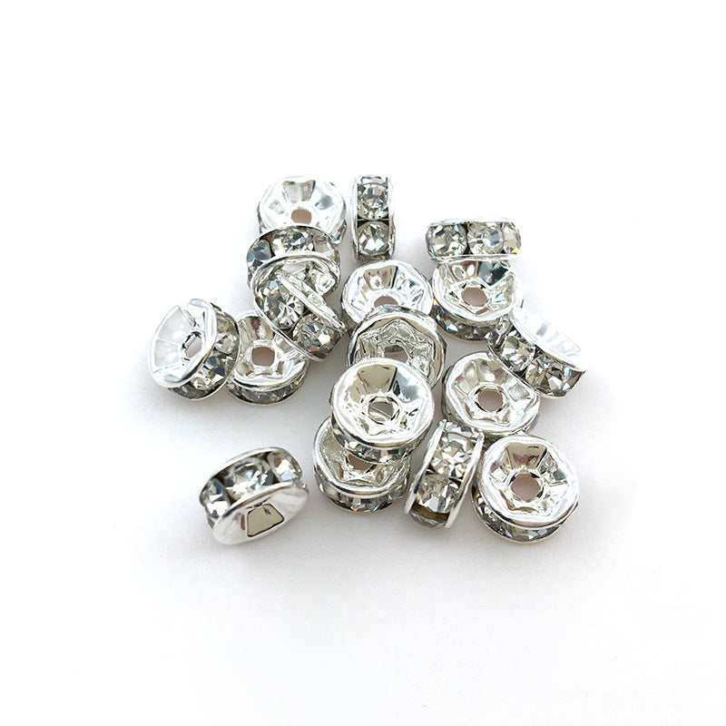 Venta al por mayor, 100 unidades/paquete, 8MM, accesorios de bricolaje, cuentas de aleación de anillo de perforación